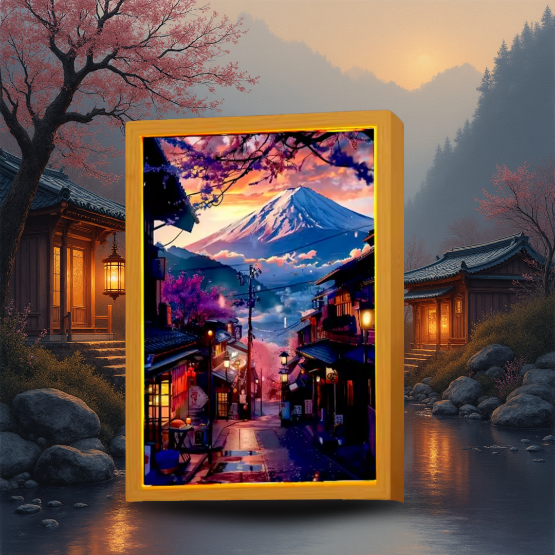 Cuadro decorativo Monte Fuji con Luz