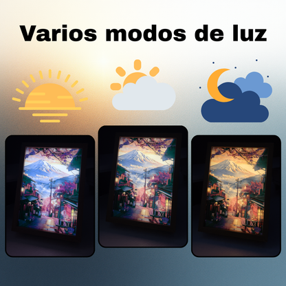 Cuadro decorativo Monte Fuji con Luz